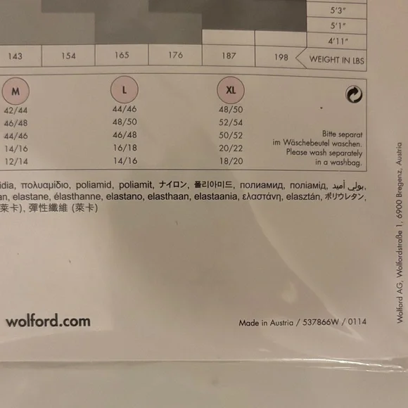 Wolford Black Pascale Sexy Tights New M